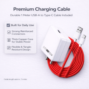 Novobit 100W SUPERVOOC Fast Charger with Type-C Cable | 100w Charger for OnePlus, Oppo, Realme, Honor, Redmi, Xiaomi, Poco, iQOO & All Type-C Phones | Supports Dash, Warp, Vooc, SuperVooc, QC 3.0 - Image 6