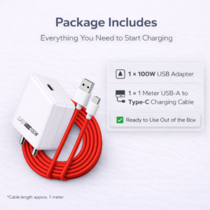 Novobit 100W SUPERVOOC Fast Charger with Type-C Cable | 100w Charger for OnePlus, Oppo, Realme, Honor, Redmi, Xiaomi, Poco, iQOO & All Type-C Phones | Supports Dash, Warp, Vooc, SuperVooc, QC 3.0 - Image 8