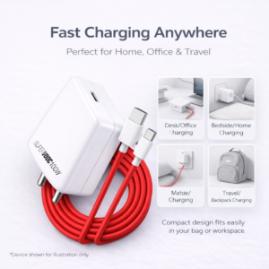 Novobit 100W SUPERVOOC Fast Charger with Type-C Cable | 100w Charger for OnePlus, Oppo, Realme, Honor, Redmi, Xiaomi, Poco, iQOO & All Type-C Phones | Supports Dash, Warp, Vooc, SuperVooc, QC 3.0 - Image 9