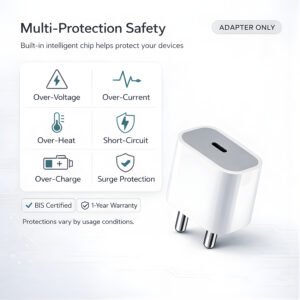 20W Type-C Fast Charger Adapter (MFi-Certified), Compatible with iPhone 17 Series/16 Series/15/14/13/12/11/X/XR/SE, 1 Year Warranty - Image 2