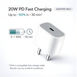20W Type-C Fast Charger Adapter (MFi-Certified), Compatible with iPhone 17 Series/16 Series/15/14/13/12/11/X/XR/SE, 1 Year Warranty - Image 3