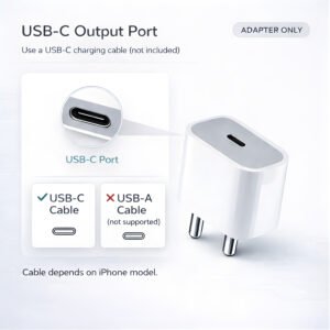 20W Type-C Fast Charger Adapter (MFi-Certified), Compatible with iPhone 17 Series/16 Series/15/14/13/12/11/X/XR/SE, 1 Year Warranty - Image 5