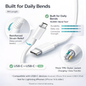 20W Fast Charger (MFi-Certified) Type-C Adapter with Type-C to C Cable, BIS Certified, Compatible with iPhone 15/16/17 Series, 1 Year Warranty - Image 6