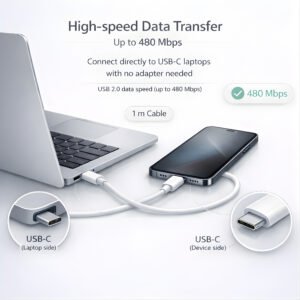 20W Fast Charger (MFi-Certified) Type-C Adapter with Type-C to C Cable, BIS Certified, Compatible with iPhone 15/16/17 Series, 1 Year Warranty - Image 7