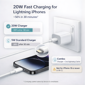 20W Fast Charger Adapter with USB C to Lightning Cable (MFi-Certified, 6 Months Warranty*) Compatible with iPhone 14/14Plus/14Pro/14Pro max,iPhone 13/13 Pro/13 Pro max/12/11/XR Series - Image 8