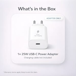 25W Charger for Samsung with Type-C to C Cable | Super Fast Charging PD Adapter for Galaxy S26/S25 Ultra, S24 FE, A56/A36/A16, M15/M17/M55 5G, F15/F55/Z Fold & S/A/M/F/Z Series Phones - BIS Certified - Image 2