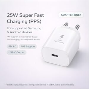 25W Charger for Samsung with Type-C to C Cable | Super Fast Charging PD Adapter for Galaxy S26/S25 Ultra, S24 FE, A56/A36/A16, M15/M17/M55 5G, F15/F55/Z Fold & S/A/M/F/Z Series Phones - BIS Certified - Image 3