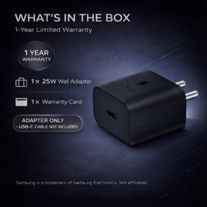 25W C-Type Super Fast Adapter (2025 Model) Compatible with Samsung Galaxy S/A/M/F/Z Series | Super Fast Charger Adapter for S24/S23/ M05/M06/M16/M35/M56/ F15/A15/F06/F34/F14/F54/ A35/A55/A56 (Black) - Image 8
