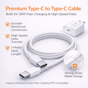 25W Charger for Samsung with Type-C to C Cable | Super Fast Charging PD Adapter for Galaxy S26/S25 Ultra, S24 FE, A56/A36/A16, M15/M17/M55 5G, F15/F55/Z Fold & S/A/M/F/Z Series Phones - BIS Certified - Image 5