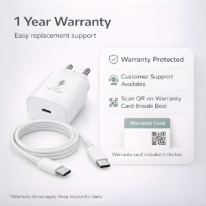 25W Charger for Samsung with Type-C to C Cable | Super Fast Charging PD Adapter for Galaxy S26/S25 Ultra, S24 FE, A56/A36/A16, M15/M17/M55 5G, F15/F55/Z Fold & S/A/M/F/Z Series Phones - BIS Certified - Image 9